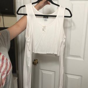 White Long sleeve crop top